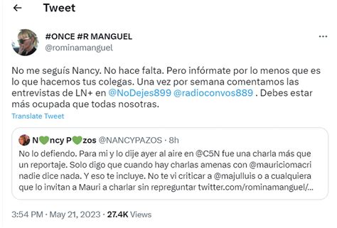 El Picante Cruce Entre Romina Manguel Y Nancy Pazos En Las Redes Informate