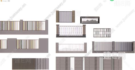 现代围墙模型su模型下载 Id108872771 建e室内设计网