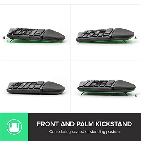 Delux Wireless Ergonomic Keyboard With Cushioned Palm Rest Against