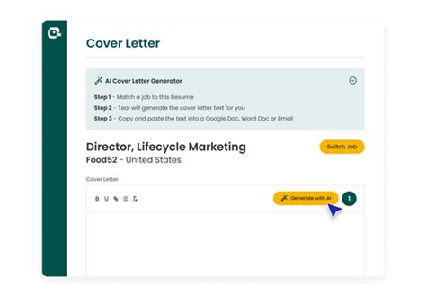 Cover Letter Generator Write Your Cover Letter In Seconds With AI Teal