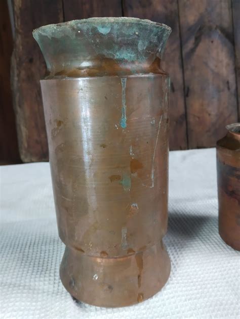 Set Of Vintage Copper Vases Etsy