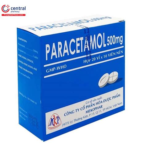 Thuốc Paracetamol 500mg Mekophar Hạ Sốt Và Giảm đau Mức độ Nhẹ Và Vừa