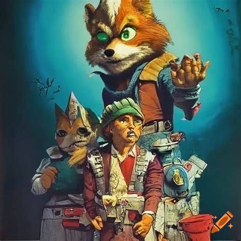 Dizzying And Intricate Vintage Star Fox Poster Inspired By James Gurney