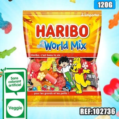 HARIBO sachet WORLD MIX 120 G Récréafun