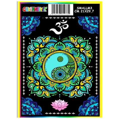 Quadro Small Con Disegno In Velluto Da Colorare Mandala Yin Yang