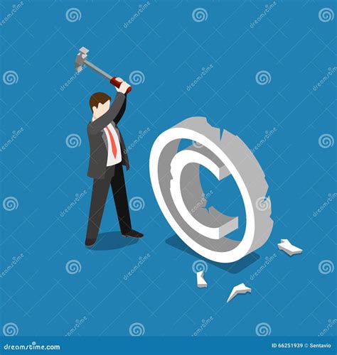 Copyright Infringement Violation Fall Business Vector Flat 3d Stock