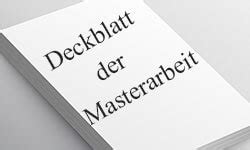 Deckblatt Der Masterarbeit Aufbau Und Inhalte