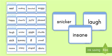 Synonym Snap Cards Teacher Made