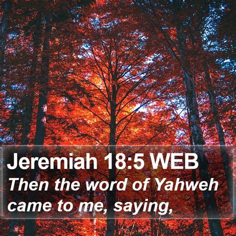 Jeremiah Web Then The Word Of Yahweh Came To Me