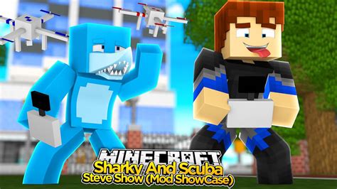 Minecraft Sharky And Scuba Steve Show Mod Showcase Custom Drone Mod