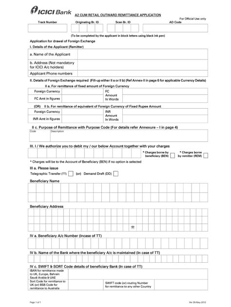 Axis Bank Outward Remittance Form Fill Online Printable Fillable