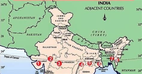 Tropic Of Cancer Line In India Map United States Map