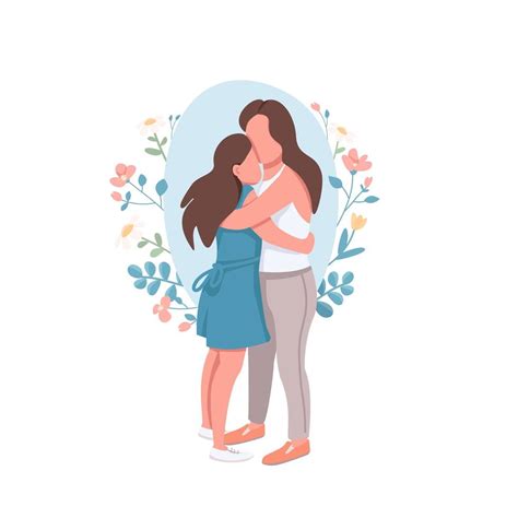 Mother And Daughter Hugging 1779879 Vector Art At Vecteezy