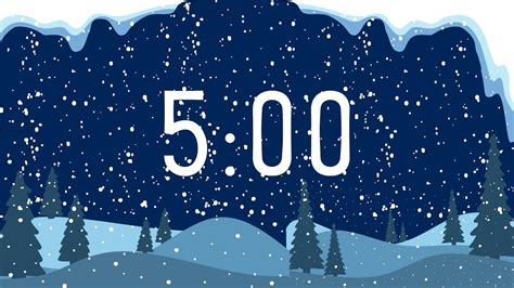 Winter Themed 5 Minute Timer Video Snowy Day Classroom Timer