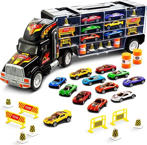 Toy Truck Transport Car Carrier with 12 Cars - Ideal Australia | Ubuy