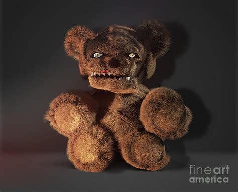 Monster Demon Horror Evil Teddy Bear 3d Rendering Digital Art by ...