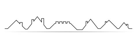 Atap Rumah Ikon Siluet Panorama Template Konsep Kota Ilustrasi Vektor