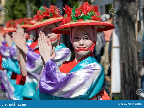 Japanese Festival Dancers Editorial Image Image Of Celebration 12667790