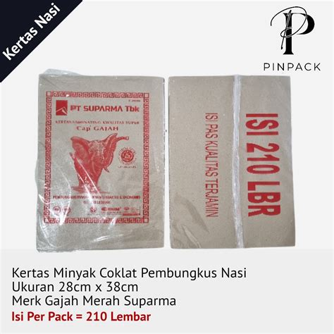 Kertas Nasi Coklat Cap Gajah Merah Isi Lembar Kertas Bungkus