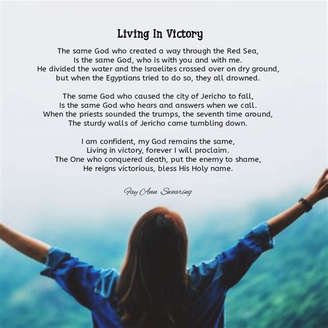 Living In Victory The Inspirational Room By Fay Ann Swearing