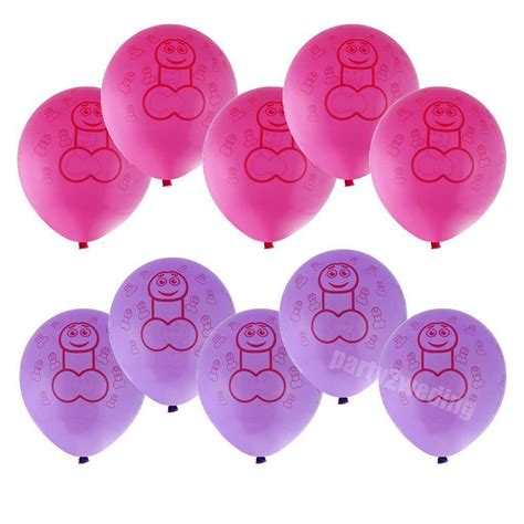 10pcs Pecker Willy Penis Hens Night Bachelorette Pink Purple Balloons