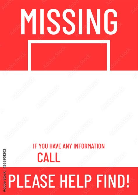 Blank missing poster template ready to print Stock Vector | Adobe Stock