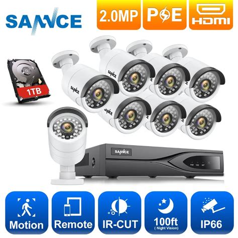 Aliexpress Buy Sannce Nvr Kit Pcs Ch Poe P Cctv System Poe