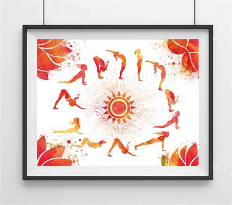 Sun Salutation Print Yoga Salutation Poster Surya Namaskar Print