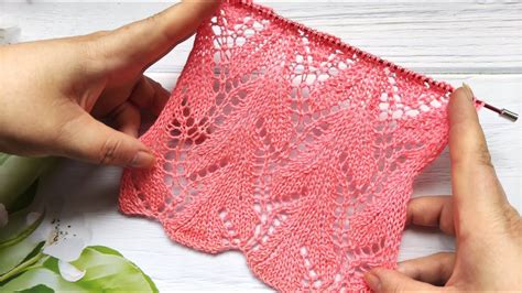 Lace Leaves Stitch Ajour Blattmuster Stricken Punto Hojas A Dos