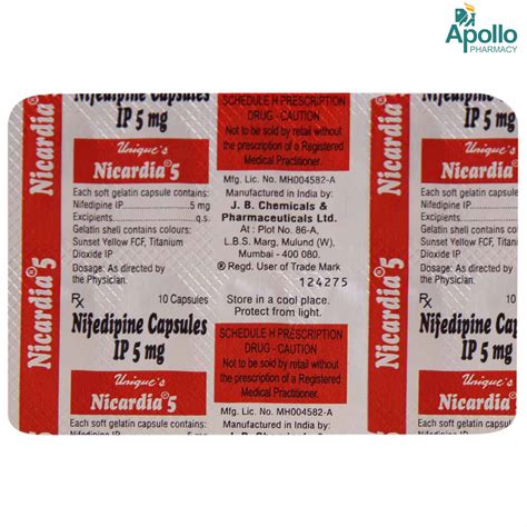 Nicardia 5 Capsule 10 S Price Uses Side Effects Composition Apollo