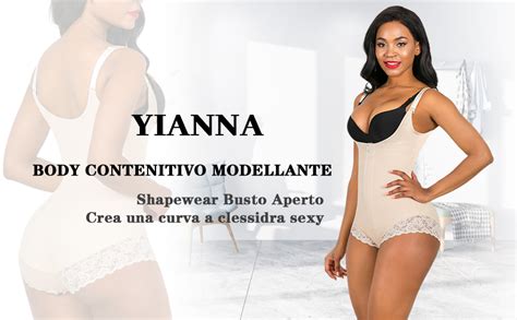 YIANNA Donna Body Contenitivo Modellante Senza Cuciture Shapewear