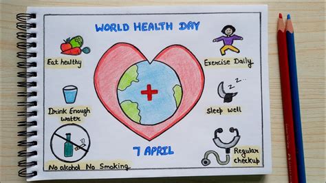 World Health Day Poster Drawing Easy Health Day Poster Making Idea