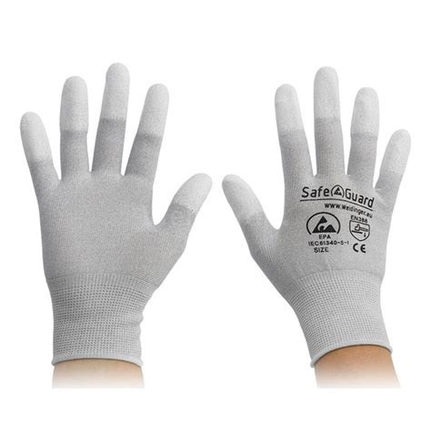 Safeguard Esd Handschuhe Mit Beschichteten Fingerkuppen