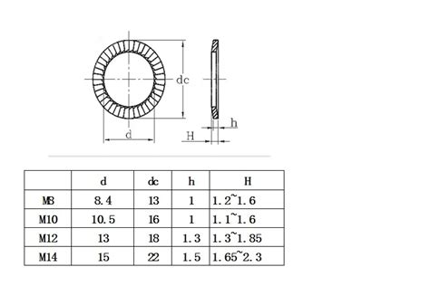 M Serrated Safety Stainless Steel Washer Din Knurled Lock Washers