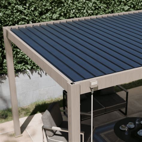 Pergola Bioclimatique auto portée Effet Bois 3x4m Ombréa