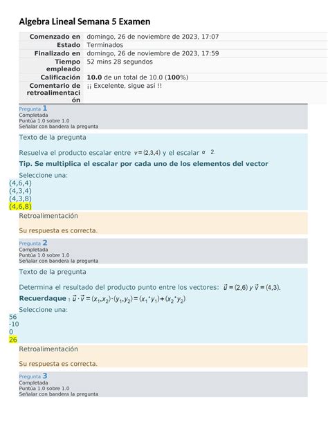 Algebra Lineal Semana 5 Examen Algebra Lineal Semana 5 Examen