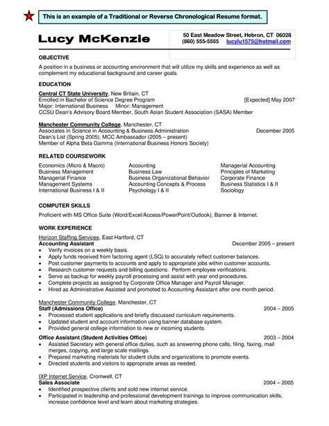 Reverse Chronological Resume Template Word