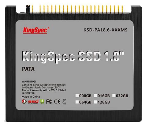 64GB KingSpec 1 8 Inch PATA IDE SSD Solid State Disk MLC