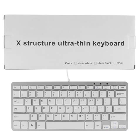 78 Keys Ultra Thin Mini Wired Keyboard Plug In Keyboard Universal USB