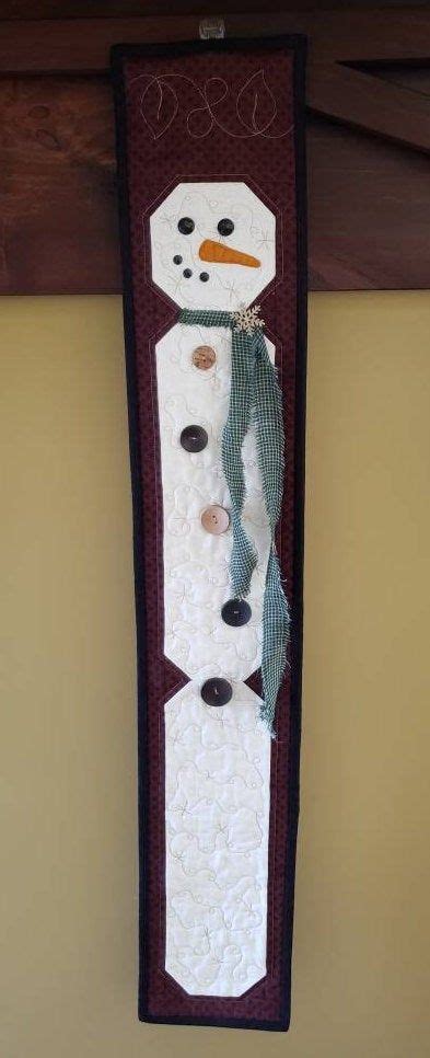 Quilted Snowman Wallhanging Door Banner Skinny Snowman With Etsy