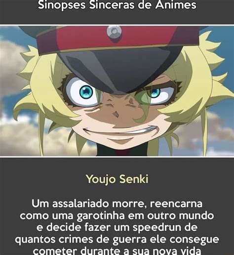 Sinopses Sinceras De Animes Youjo Senki Um Assalariado Morre Reencarna