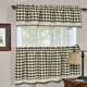 Classic Buffalo Check Kitchen Sage White Curtain Set Or Separates