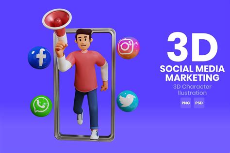 Social Media Marketing 3d Character Graphic By Imoogigraphic · Creative