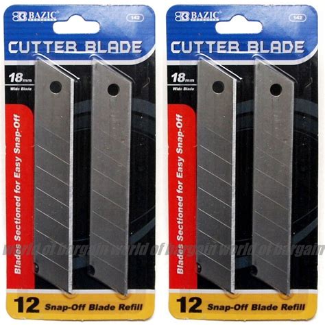 24 Pcs Cutter Blade 18mm Snap Off Box Utility Knife Razor Refill Replacement T17 Razor Blades