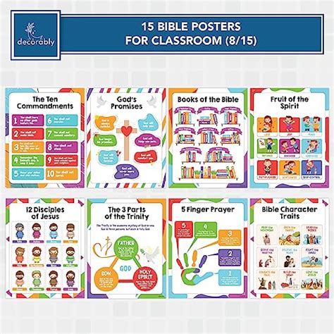 15 Bible Posters For Classroom 11x14in Books Of The Bible Poster For