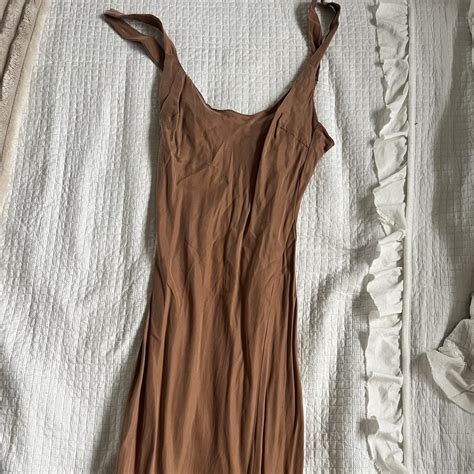 Nude Lucy Maxi Dress With Split Depop