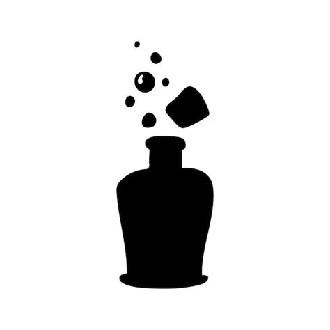 Premium Vector | Magic poison bottle silhouette, isolated on white ...