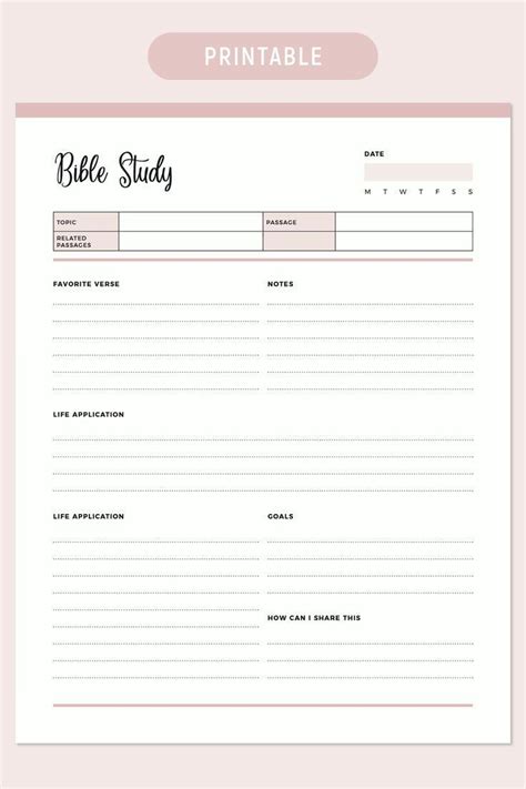 Printable Bible Study Planner | Instant Download PDF | A4 & US Letter ...