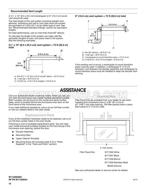 Whirlpool WMH31017HZ Microwave Oven Installation Instructions