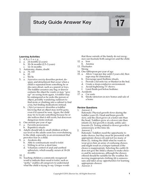 Chapter Answer Key Study Guide Answer Key Chapter